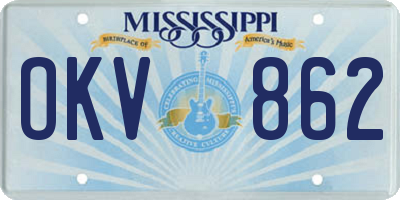 MS license plate OKV862