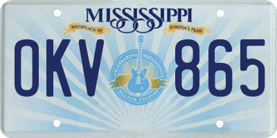 MS license plate OKV865