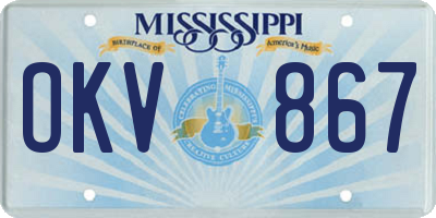 MS license plate OKV867