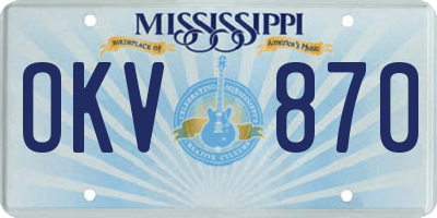 MS license plate OKV870