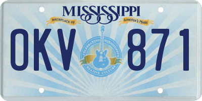 MS license plate OKV871