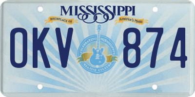MS license plate OKV874