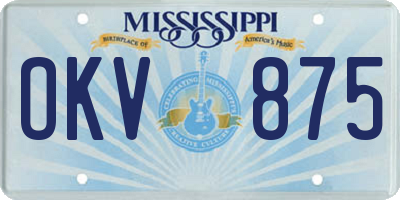 MS license plate OKV875