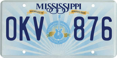 MS license plate OKV876