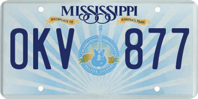 MS license plate OKV877