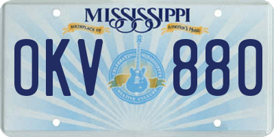 MS license plate OKV880