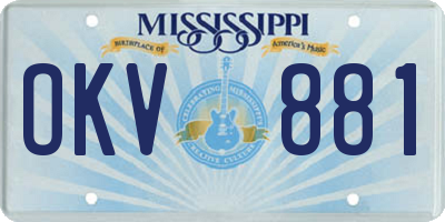 MS license plate OKV881