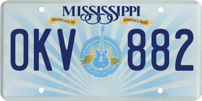 MS license plate OKV882