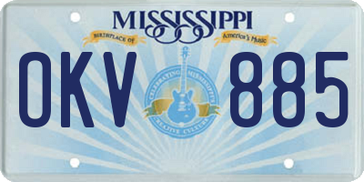 MS license plate OKV885