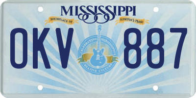MS license plate OKV887