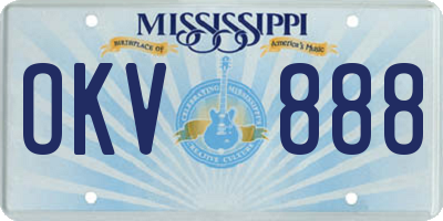 MS license plate OKV888