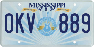 MS license plate OKV889