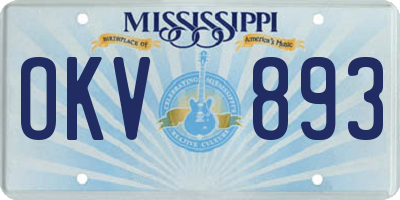 MS license plate OKV893