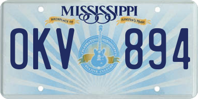 MS license plate OKV894