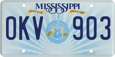 MS license plate OKV903