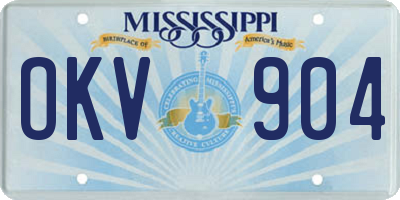 MS license plate OKV904