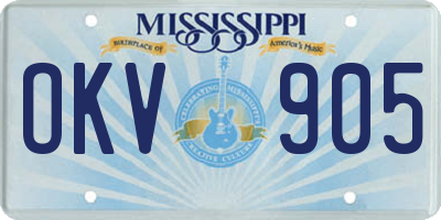 MS license plate OKV905