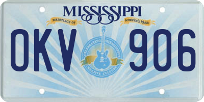 MS license plate OKV906