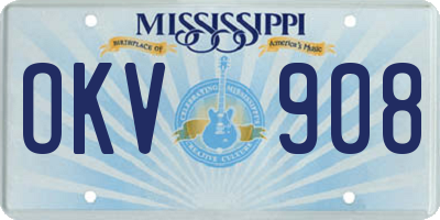 MS license plate OKV908