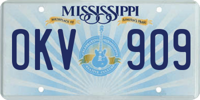 MS license plate OKV909