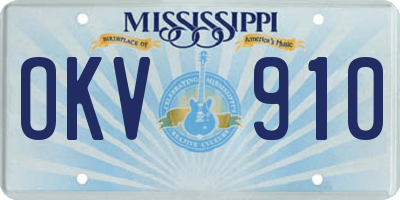 MS license plate OKV910