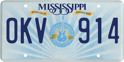 MS license plate OKV914