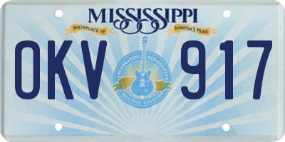 MS license plate OKV917