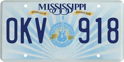 MS license plate OKV918