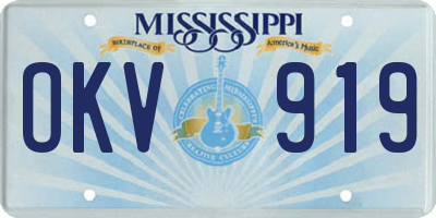 MS license plate OKV919