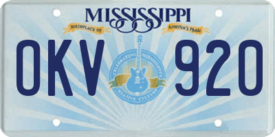 MS license plate OKV920