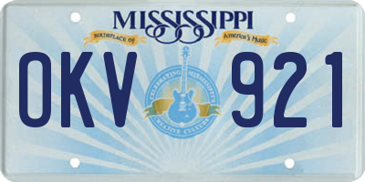 MS license plate OKV921