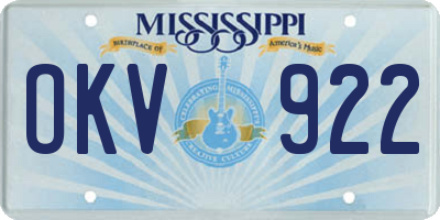 MS license plate OKV922
