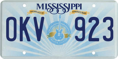 MS license plate OKV923
