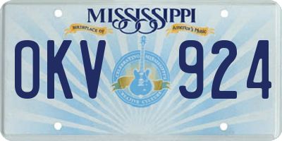 MS license plate OKV924