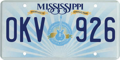 MS license plate OKV926