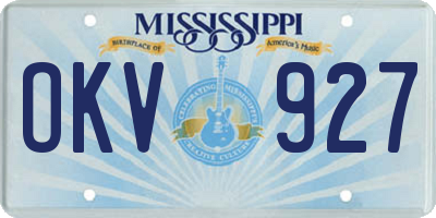 MS license plate OKV927