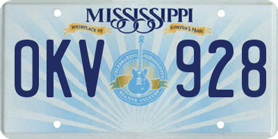 MS license plate OKV928