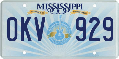 MS license plate OKV929