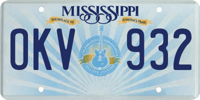 MS license plate OKV932