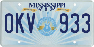 MS license plate OKV933