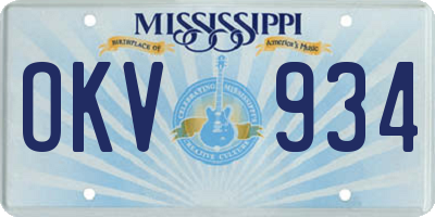 MS license plate OKV934