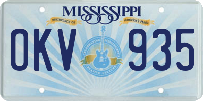 MS license plate OKV935