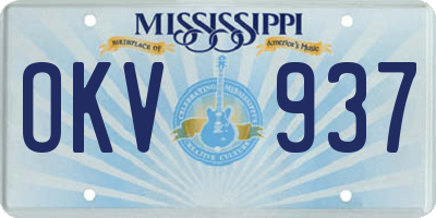 MS license plate OKV937