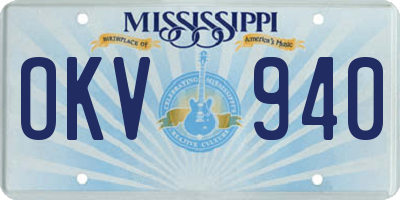 MS license plate OKV940