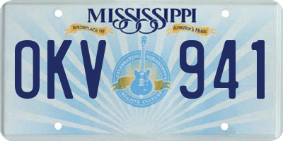 MS license plate OKV941