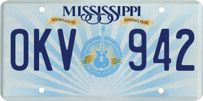 MS license plate OKV942