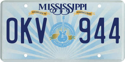 MS license plate OKV944