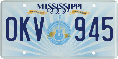 MS license plate OKV945