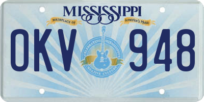 MS license plate OKV948