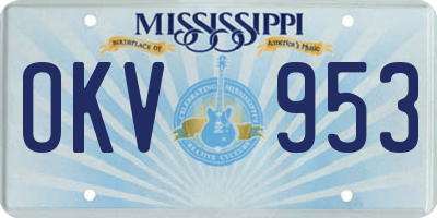 MS license plate OKV953